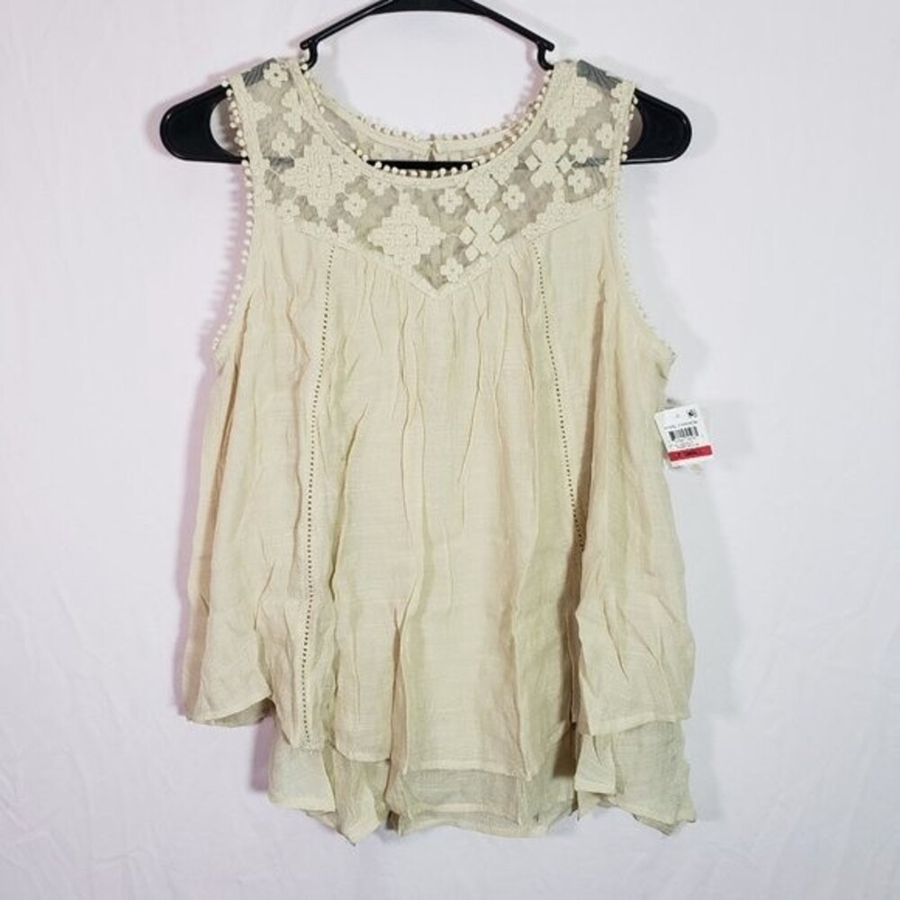 Style & Co. Women's Lace Trim Swing Top